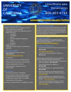 Línea Directa para  UNIVERSITY OF CALIFORNIA