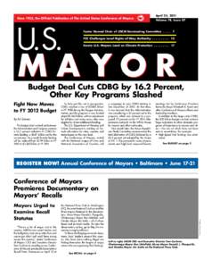 Since 1933, the Official Publication of The United States Conference of Mayors  April 25, 2011 Volume 78, Issue 07  U.S.