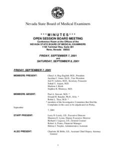 Nevada State Board of Medical Examiners / Second / Parliamentary procedure / Federation of State Medical Boards / Minutes