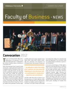 Summer 2012 update  Faculty of Business·NEWS Convocation 2012