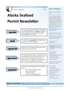 State of AlaskaAlaska Seafood Permit Newsletter