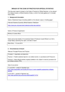 Tribunal Statistics Quarterly Official Statistics Publication