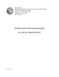 Economy / Business / Stock market / Shareholders / SEC filings / Corporate law / Proxy statement / Statements / Board of directors / Proxy / Alaska Native corporation / Annual general meeting