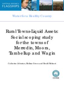 Water for a Healthy Country  Rural Towns-Liquid Assets: Social scoping study for the towns of Merredin, Moora,