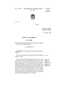 No. 5 of[removed]The Appropriation (Development Fund) 1 Act, [removed]ANTIGUA