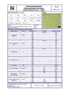 Werkstoffdatenblatt  WD 008 Hitzebeständiger Stahlguss GX40CrNiSi22-10 (Nr)