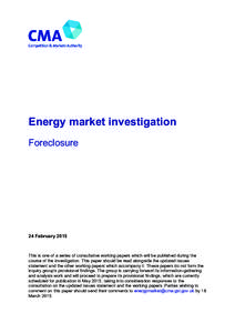 Energy market investigation: Foreclosure