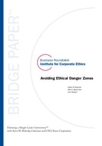 Bridge Paper  ™ Avoiding Ethical Danger Zones	 David M. Messick