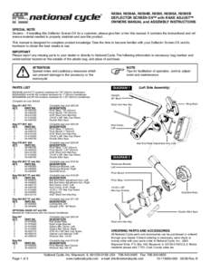 National Cycle Deflector Screen DX Instructions
