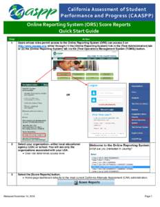 ORS Score Reports Quick Start Guide