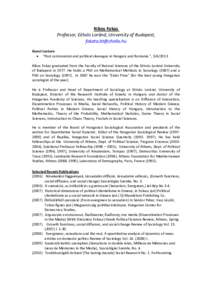 Nikos Fokas Professor, Eötvös Loránd, University of Budapest, [removed] Guest Lecture • “Post communism and political cleavages in Hungary and Romania.”, [removed]Nikos Fokas graduated from the Faculty