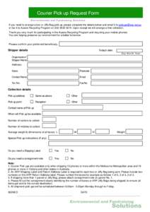 Courier Pick up Request Form