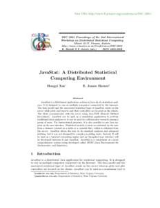 New URL: http://www.R-project.org/conferences/DSC[removed]DSC 2001 Proceedings of the 2nd International Workshop on Distributed Statistical Computing March 15-17, Vienna, Austria http://www.ci.tuwien.ac.at/Conferences/DSC