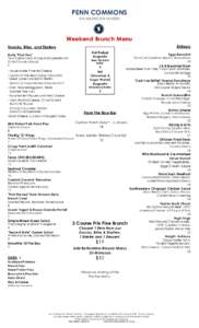 PENN COMMONS AN AMERICAN TAVERN Weekend Brunch Menu Entrees: