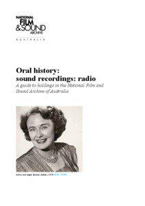 National Film and Sound Archive / Malcolm Afford / Community radio / Radio drama / Grace Gibson / Blue Hills / Humanities / Radio / Cruise / Oral history