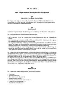 SATZUNG des Trägervereins Mundartarchiv Sauerland §1