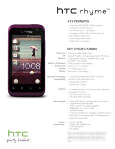 Technology / Computing / HTC Desire / HTC Sensation / HTC Inspire 4G / HTC Desire S / Smartphones / Android devices / Input/output