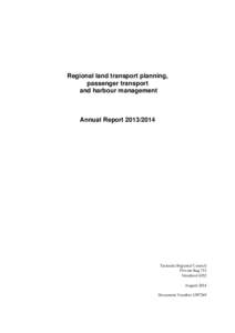 Regional land transport planning, passenger transport and harbour management annual report[removed]
