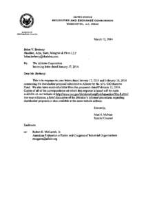 The Allstate Corporation; Rule 14a-8 no-action letter