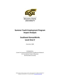 Summer Youth Employment Program  Impact Analysis     Southeast KansasWorks  Local Area V   