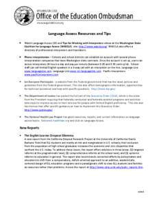 Language Access Resources and Tips