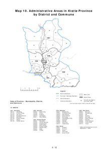 Map 10. Administrative Areas in Kratie Province by District and Commune