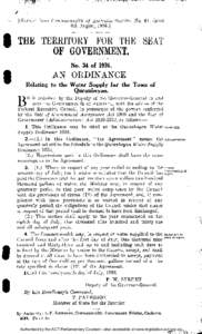 [Extract from Commonwealth of Australia Gazette, No. 64. dated 6th August, 1936. | THE TERRITORY FOR THE SEAT OF GOVERNMENT. No. 34 of 193G.