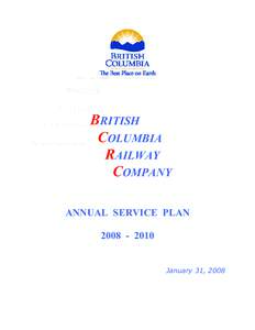 BRITISH COLUMBIA RAILWAY COMPANY ANNUAL SERVICE PLAN[removed]