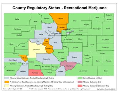 County Regulatory Status - Recreational Marijuana Jackson Moffat  Pitkin