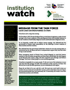 institution  watch February[removed]Volume 8, No. 1  Monitoring the