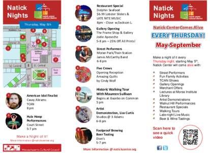 Natick Nights 3  Th ursday, May 5t h