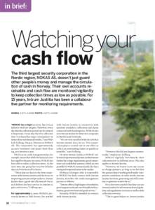 in brief:  Watching your cash flow  The third largest security corporation in the