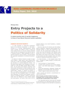 ROSA LUXEMBURG FOUNDATION BRUSSELS Policy Paper, OctMichael Brie  Entry Projects to a