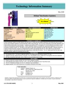 Technology Information Summary: EOGas Sterilization Systems