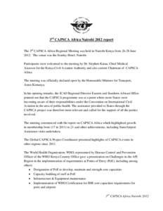 Nairobi / Kenya Civil Aviation Authority / Emergency management / International Civil Aviation Organization / Civil Aviation Authority of the Fiji Islands / Airport / Public health emergency / Kenya / Wilson Airport / Africa / Civil aviation authorities / Transport