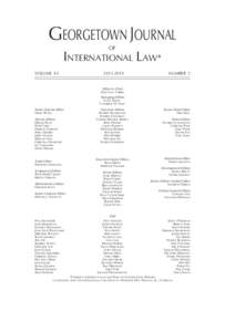 GEORGETOWN JOURNAL OF INTERNATIONAL LAW* VOLUME 45