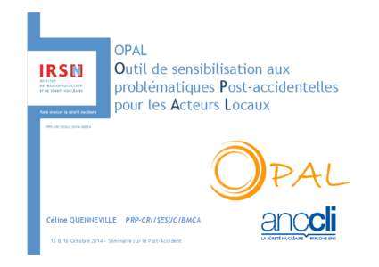 OPAL Outil de sensibilisation aux problématiques Post-accidentelles pour les Acteurs Locaux PRP-CRI/SESUC