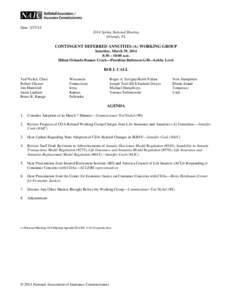 Agenda - Life Insurance and Annuities (A) Committee