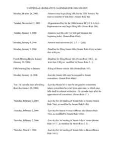 Legislative calendar / Bill / Standing Rules of the United States Senate / Oklahoma Legislature / Government / United States Senate / Law