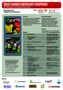 BULK TANKER EMERGENCY RESPONSE sharing lessons and improving outcomes Hosts  6th September 2012