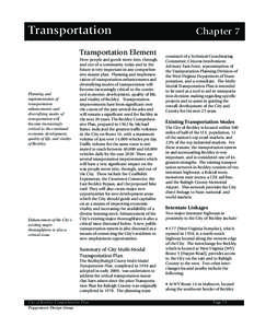 Transportation Transportation Element Planning and implementation of transportation