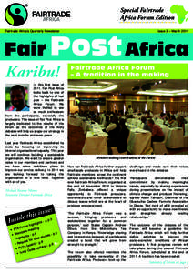 Special Fairtrade Africa Forum Edition Fairtrade Africa’s Quarterly Newsletter Karibu!