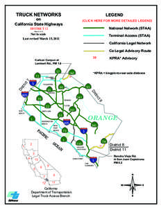 TRUCK NETWORKS  LEGEND on California State Highways