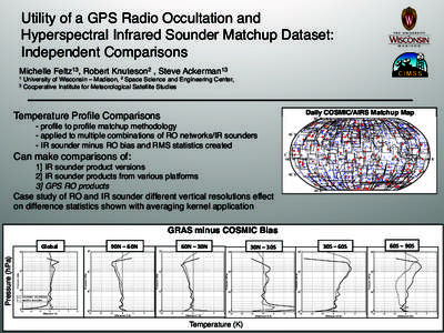 Utility of a GPS Radio Occultation and   Hyperspectral Infrared Sounder Matchup Dataset:   Independent Comparisons 