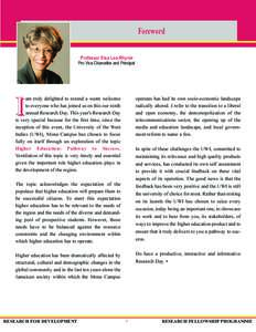 Foreword Professor Elsa Leo-Rhynie Pro Vice Chancellor and Principal I