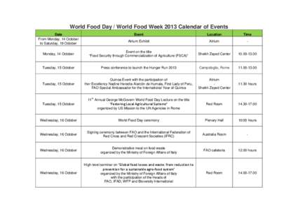 Microsoft Word - 2013WorldFoodWeek-WFDCalendarofevents.docx