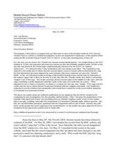 Middle Ground Prison Reform Protecting and Defining the Rights of the Incarcerated Since[removed]East Encanto Drive Tempe, Arizona[removed]8116 www.middlegroundprisonreform.org