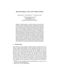 Beyond Shapes: Lists with Ordered Data  Kshitij Bansal ?1