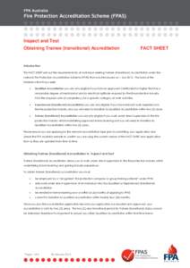 Inspect and Test Obtaining Trainee (transitional) Accreditation FACT SHEET  Introduction