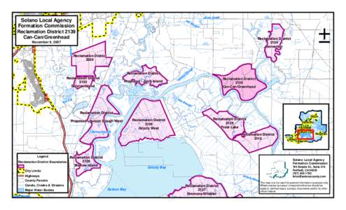 ¦ ¨ § Solano Local Agency Formation Commission Reclamation District 2139